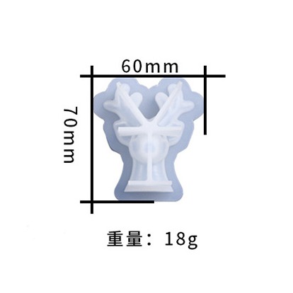鹿角擺件鏡面矽膠模具 聖誕鹿 DIY手工模具 水晶滴膠模具 鏡面矽膠模具-規格圖8