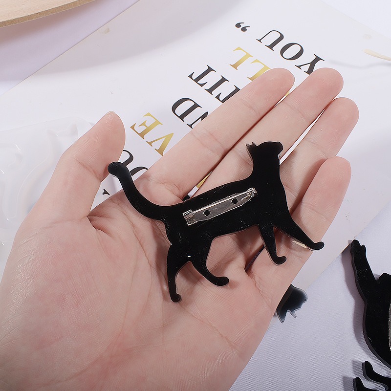 貓咪胸針服飾包包掛件耳墜矽膠模具 DIY手工模具 水晶滴膠模具-細節圖7