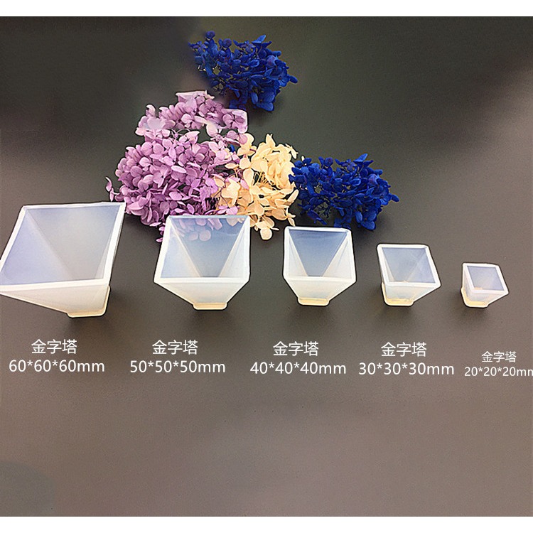 多規格金字塔鏡面矽膠模具 DIY手工模具 手工製作飾品 三角體乾燥花樹脂擺飾模型 奧根塔 水晶滴膠模具-細節圖2