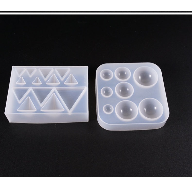 多規格正方三角圓形集合矽膠模具 UV水晶滴膠模 翻糖巧克力蛋糕 黏土 食玩配件 正方體 半圓形 金字塔-細節圖2