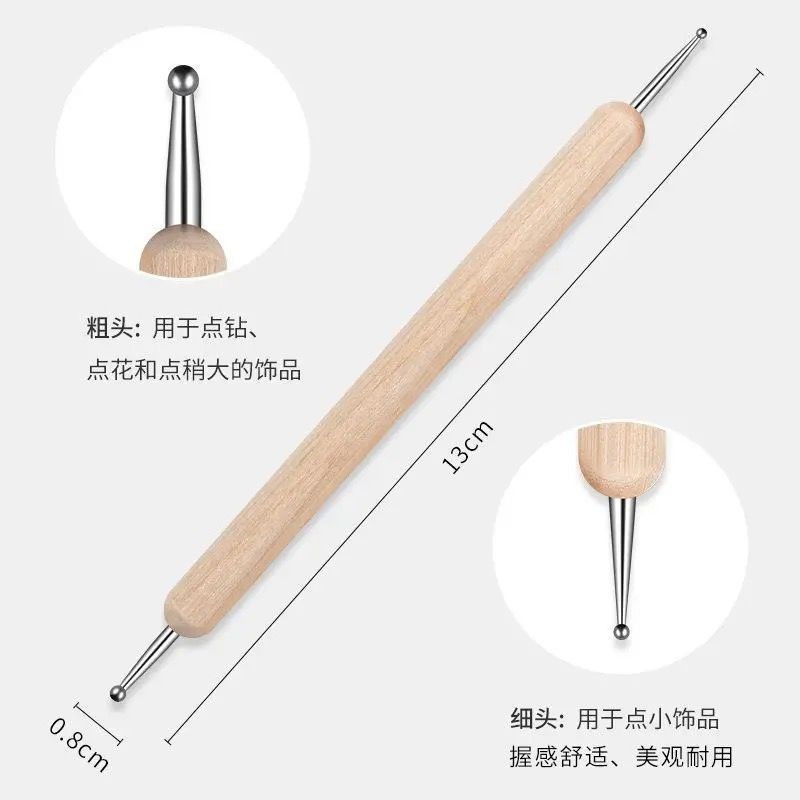 圓點壓痕筆組 (點壓筆) (一組5入) 雙頭 輕質土 超輕土 捲紙 橡皮泥 紙黏土人偶 動物 造型工具-細節圖3