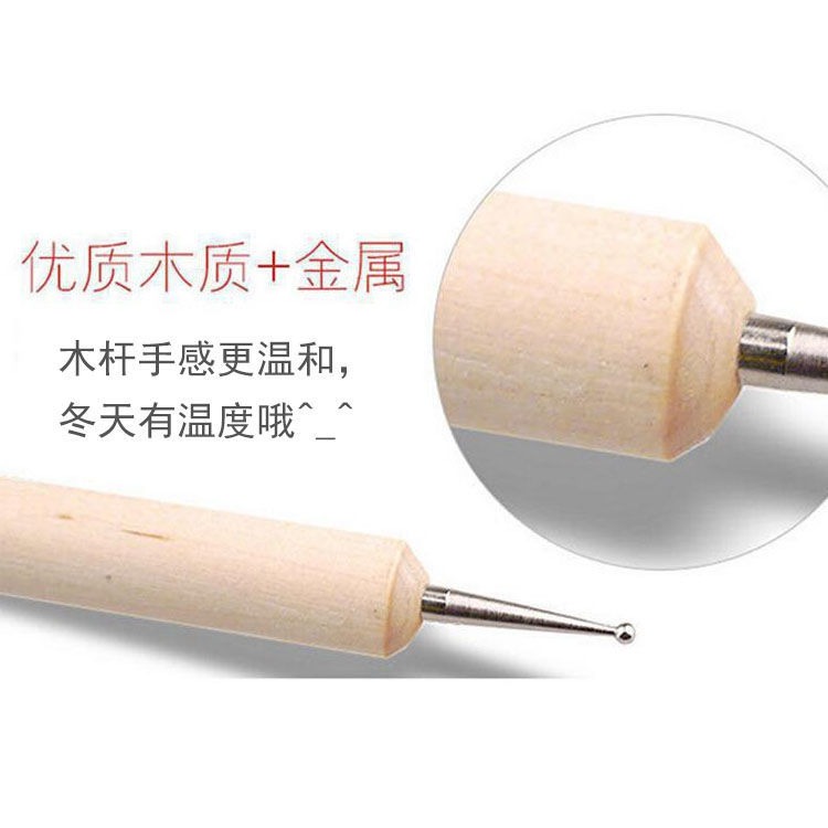 圓點壓痕筆組 (點壓筆) (一組5入) 雙頭 輕質土 超輕土 捲紙 橡皮泥 紙黏土人偶 動物 造型工具-細節圖4