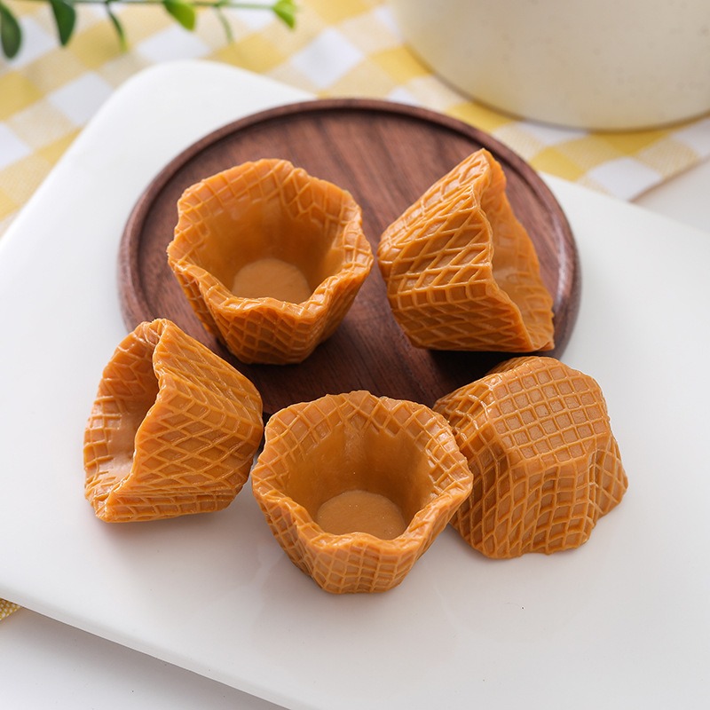 仿真迷你冰淇淋花托 脆筒 餅乾 霜淇淋 超輕土 手工DIY 奶油土 材料配件-細節圖2