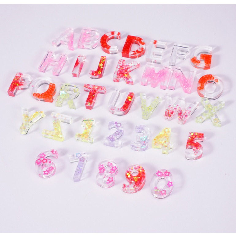 英文數字鏡面矽膠模具 DIY水晶滴膠模具 環氧樹脂模具 手作DIY-細節圖3