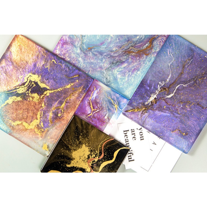 大理石金屬粉 ins風 水晶滴膠封入物  環氧樹脂 AB膠 杯墊模具配件-細節圖7