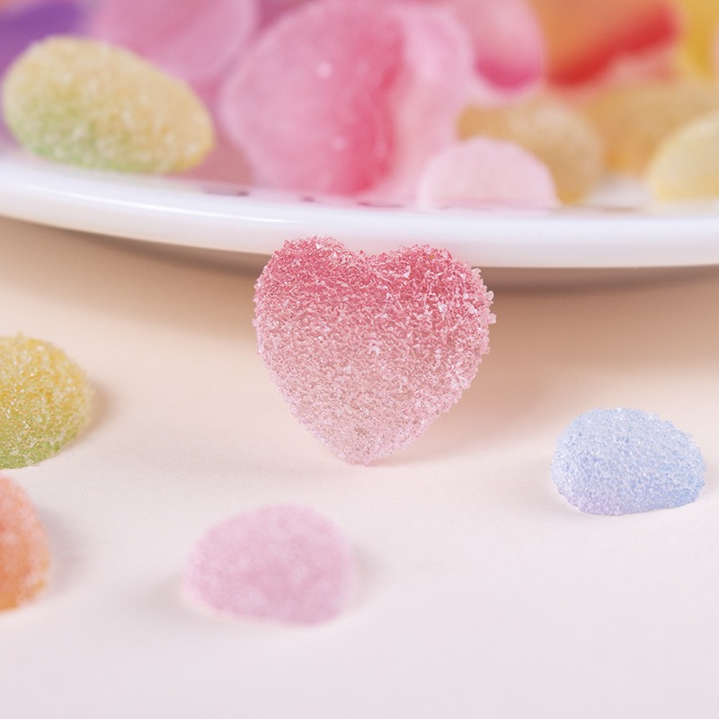 6色仿真漸變星星愛心軟糖(一包6入) 髮夾 耳鉤 飾品裝飾 奶油手機殼 DIY手作好物-細節圖6