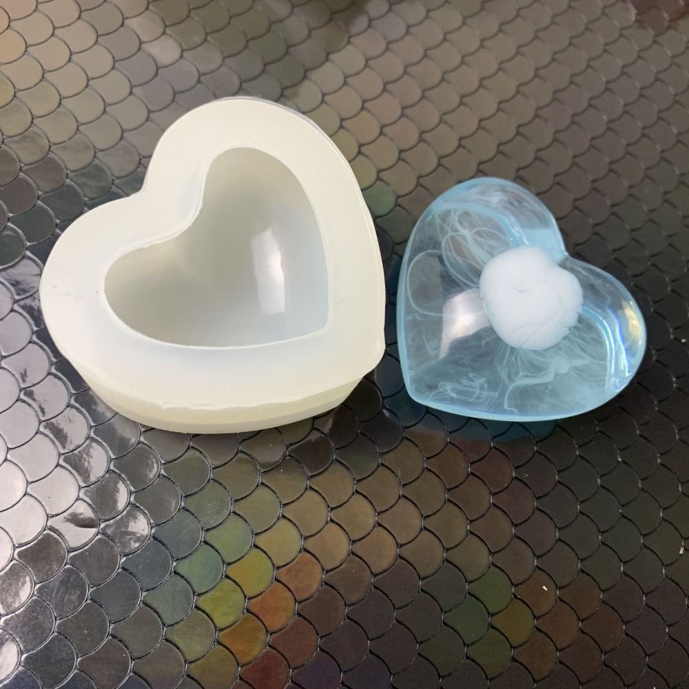 3D立體大小愛心鏡面矽膠模具 桃心滴膠配飾 DIY飾品模 UV水晶滴膠模-規格圖3
