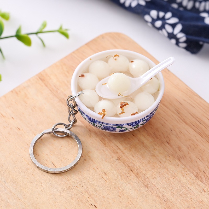 微縮食玩餐盤道具 廚房場景搭配 烤盤 餐盤 平底鍋 砂鍋 青花碗 湯匙 黏土創作材料 奶油膠 吊飾 鑰匙圈-細節圖9