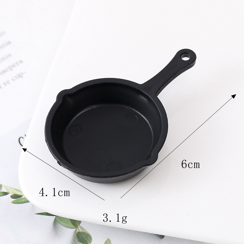 微縮食玩餐盤道具 廚房場景搭配 烤盤 餐盤 平底鍋 砂鍋 青花碗 湯匙 黏土創作材料 奶油膠 吊飾 鑰匙圈-規格圖10