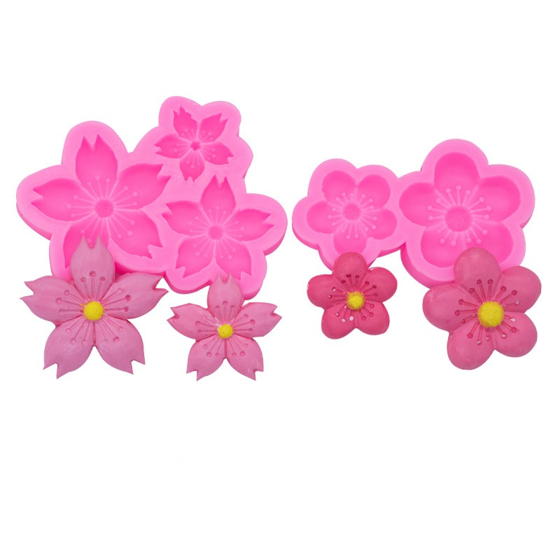 櫻花梅花矽膠模具 翻糖 蛋糕裝飾 食玩配件 手工皂 黏土 滴膠 軟陶 巧克力-細節圖2