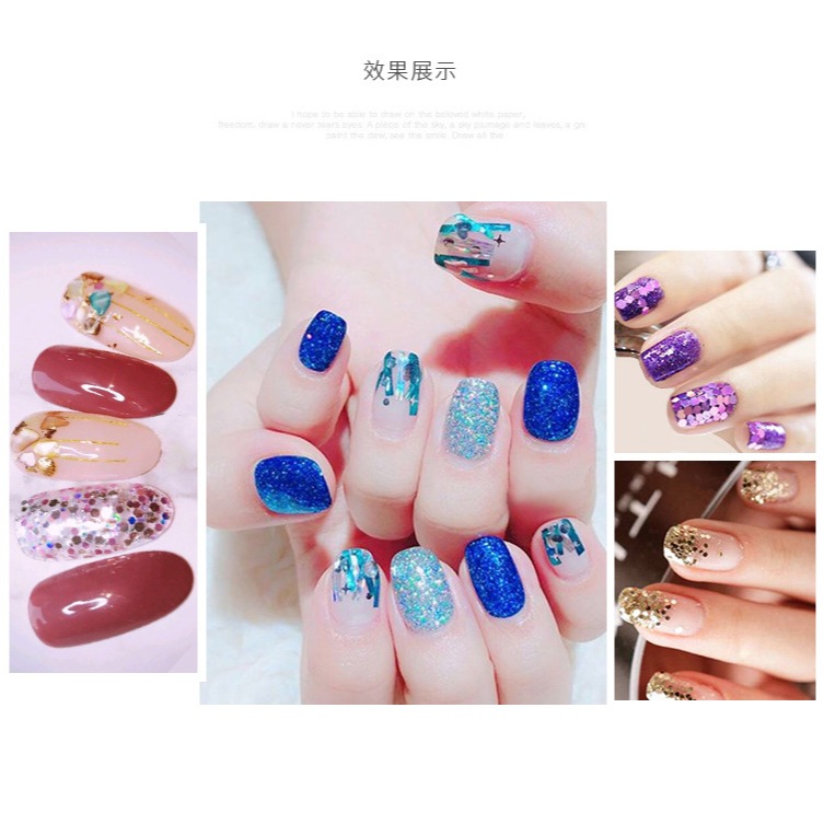48色閃粉亮片六角片魚子醬指甲裝飾品套裝 美甲 飾品 水晶滴膠填充物 diy材料-細節圖4