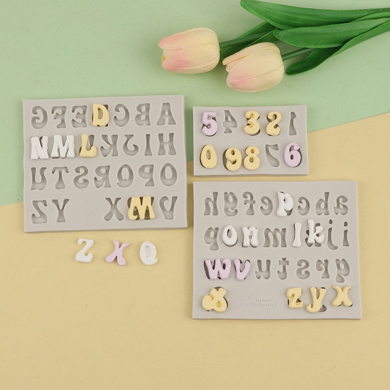 大小寫英文字母數字矽膠模具() 巧克力 黏土 餅乾 DIY模具-細節圖2