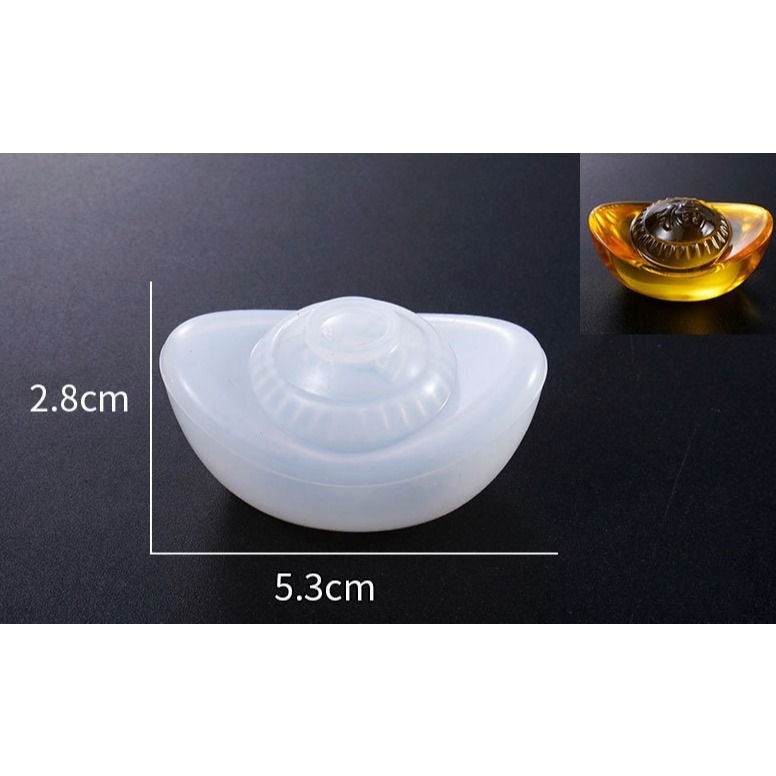 元寶鏡面矽膠模具 福字元寶 DIY手工模具 水晶滴膠模具 翻糖蛋糕 巧克力 蛋糕裝飾-規格圖3