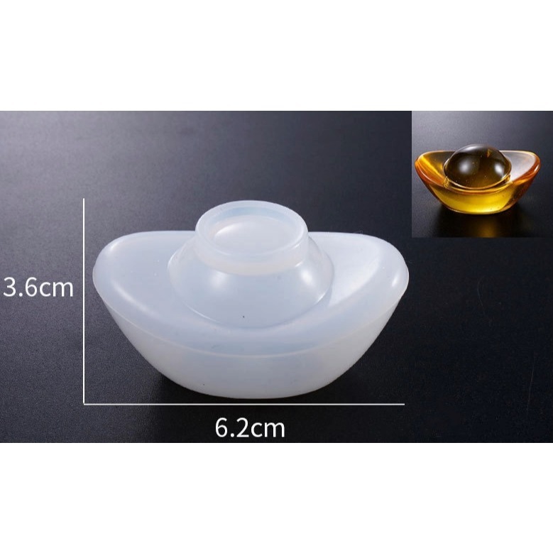 元寶鏡面矽膠模具 福字元寶 DIY手工模具 水晶滴膠模具 翻糖蛋糕 巧克力 蛋糕裝飾-規格圖3