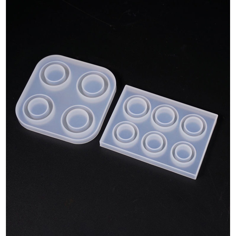 4戒 / 6戒 圓形戒指鏡面矽膠模具 DIY水晶滴膠模具 環氧樹脂模具 手作DIY-規格圖2