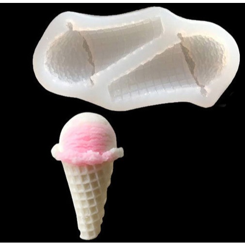 奶酪甜筒冰淇淋鏡面矽膠模具 翻糖 蛋糕裝飾 食玩配件 手工皂 黏土 水晶滴膠 軟陶 巧克力-規格圖5