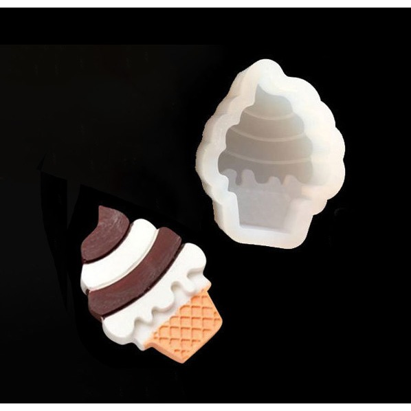 奶酪甜筒冰淇淋鏡面矽膠模具 翻糖 蛋糕裝飾 食玩配件 手工皂 黏土 水晶滴膠 軟陶 巧克力-規格圖5