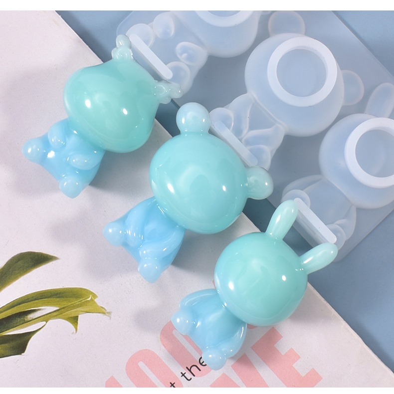 多款公仔立體鏡面矽膠模具 小熊造型矽膠模具 坐姿公仔矽膠模具 水晶滴膠模具 DIY模具-細節圖3