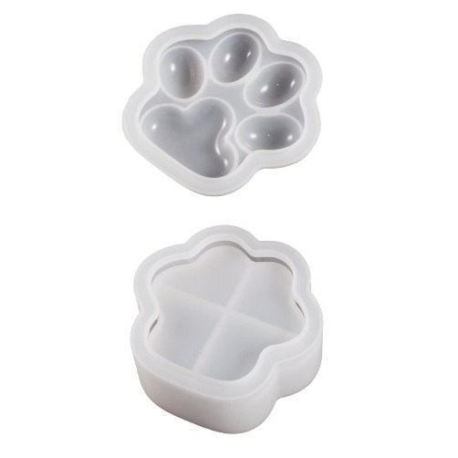 貓爪收納盒鏡面矽膠模具 多層收納罐 DIY手工模具 水晶滴膠模具-細節圖2