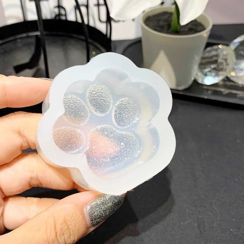 鑽石貓爪鏡面矽膠模具 貓爪肉球 diy手工滴膠 療癒小物 水晶滴膠模具 食玩配件 手作模具-細節圖2