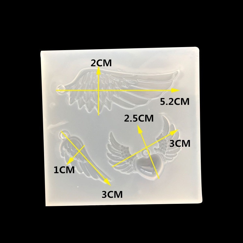 天使之翼翅膀吊墜鏡面矽膠模具 帶孔 項鍊飾品模具 水晶滴膠模具 DIY模具-細節圖2