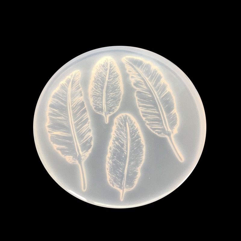 羽毛滴膠鏡面矽膠模具 手機掛件裝飾模具 UV水晶滴膠模 食玩配件 DIY手工模具 超輕黏土-細節圖2