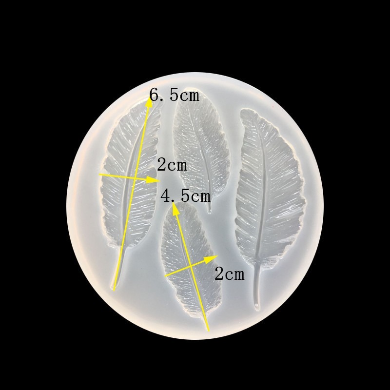 羽毛滴膠鏡面矽膠模具 手機掛件裝飾模具 UV水晶滴膠模 食玩配件 DIY手工模具 超輕黏土-細節圖3