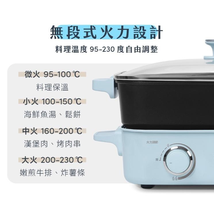 SAMPO聲寶 多功能火烤萬用爐(附深煮鍋、煎烤盤、不鏽鋼蒸盤) TG-HA12C-細節圖4