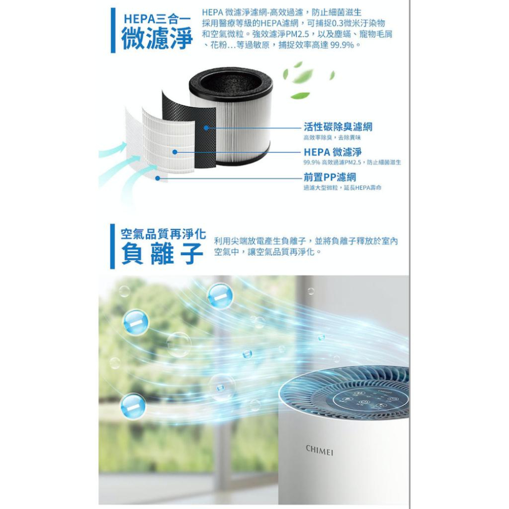 🐳可聊聊議價下單唷🐳 CHIMEI奇美 360度全淨化 智能空氣清淨機 AP-05SRC1-細節圖4