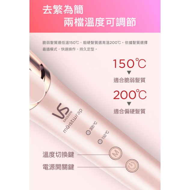 VS 沙宣 32mm 等離子水膜 折疊式 二合一 直捲 兩用 髮夾 (VSP-3290PIW)-細節圖11