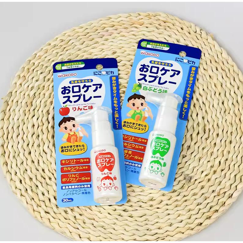 日本製 和光堂 WAKODO ｜寶寶兒童牙齒 口腔噴霧 漱口噴劑 6M+ 預防蛀牙 含氟 可吞食【石牌有間藥局】-細節圖2