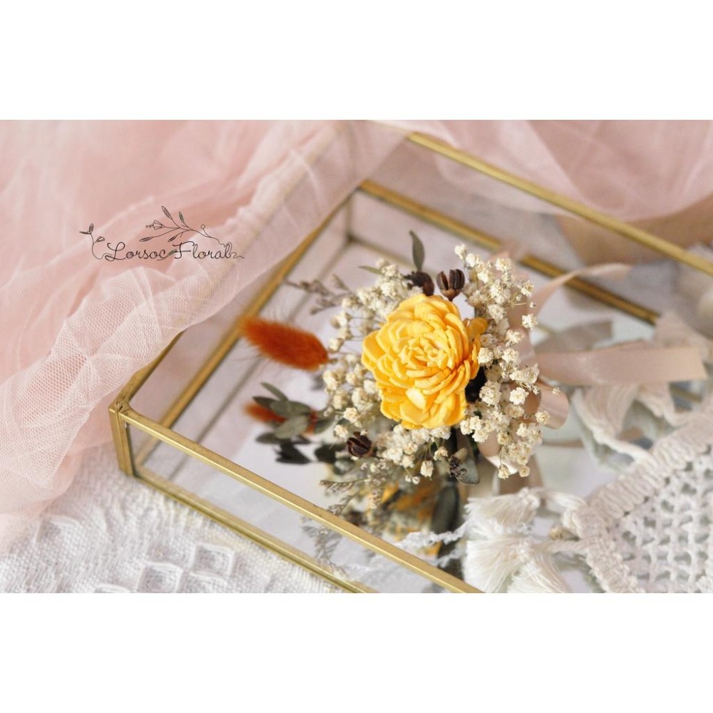 14色 基本索拉胸花 基本索拉手腕花  可加字條 胸花 乾燥花胸花 新郎胸花 主婚人胸花 伴娘胸花 招待胸花 客製-細節圖6