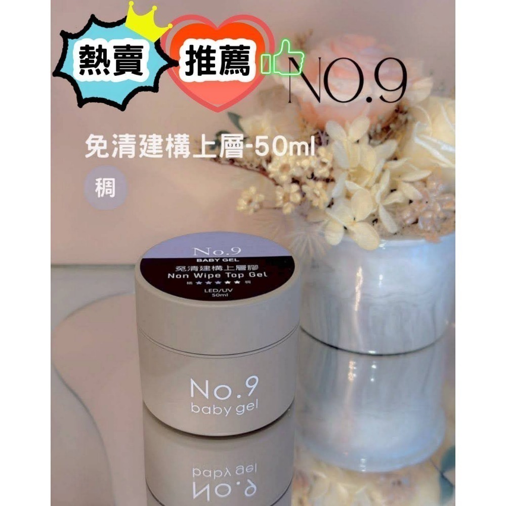 (美甲師價) 推薦！熱賣！No.9免清建構上層膠 50ml (稀) (稠) (適中)-規格圖1