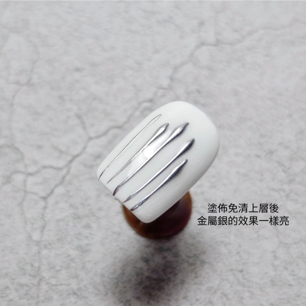 (美甲師價) 熱賣！No.9免清畫線金屬膠-銀 5g-細節圖3