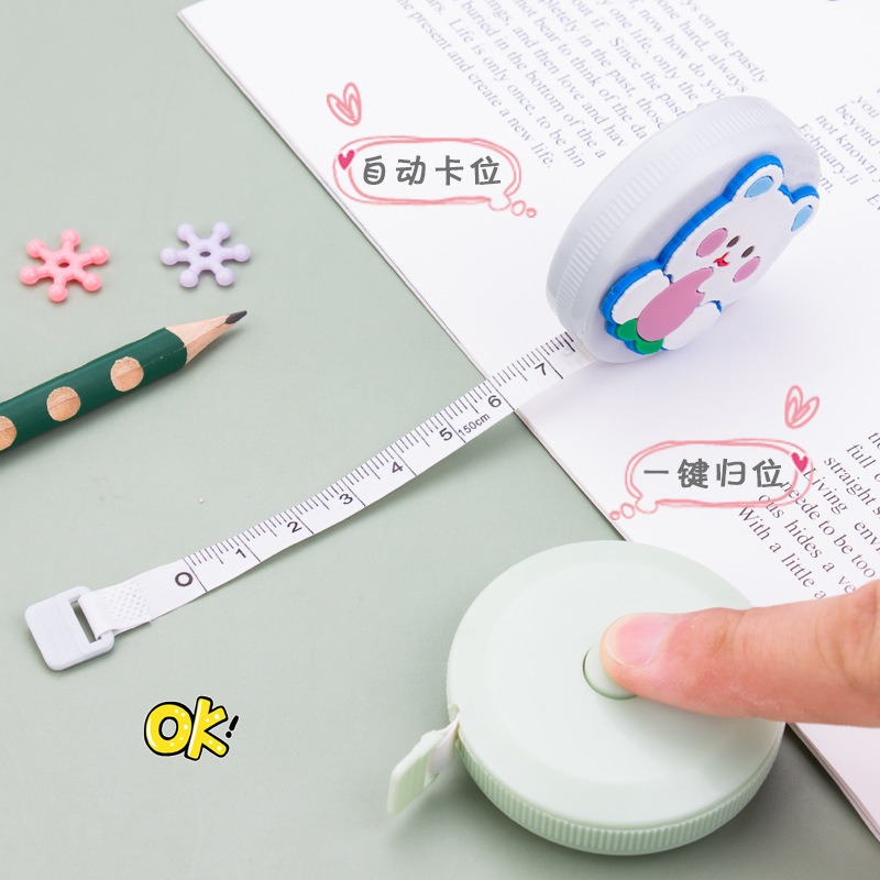 ins 小捲尺 圓形捲尺 迷你捲尺 馬卡龍色 捲尺 伸縮尺 量衣尺 軟尺 量尺 隨身尺 縮捲尺 捲尺 皮尺 文具-細節圖3