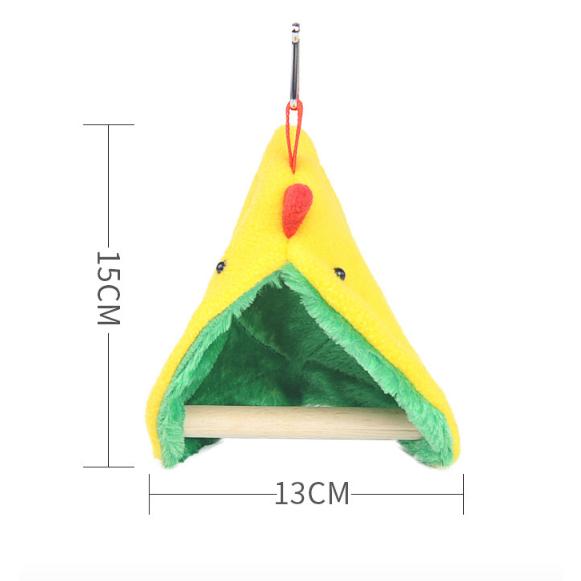 鸚鵡窩 鸚鵡站立 鸚鵡家 鸚鵡吊床附站立棍 鳥帳篷 毛絨吊窩 加厚保暖三角鳥嘴-細節圖6