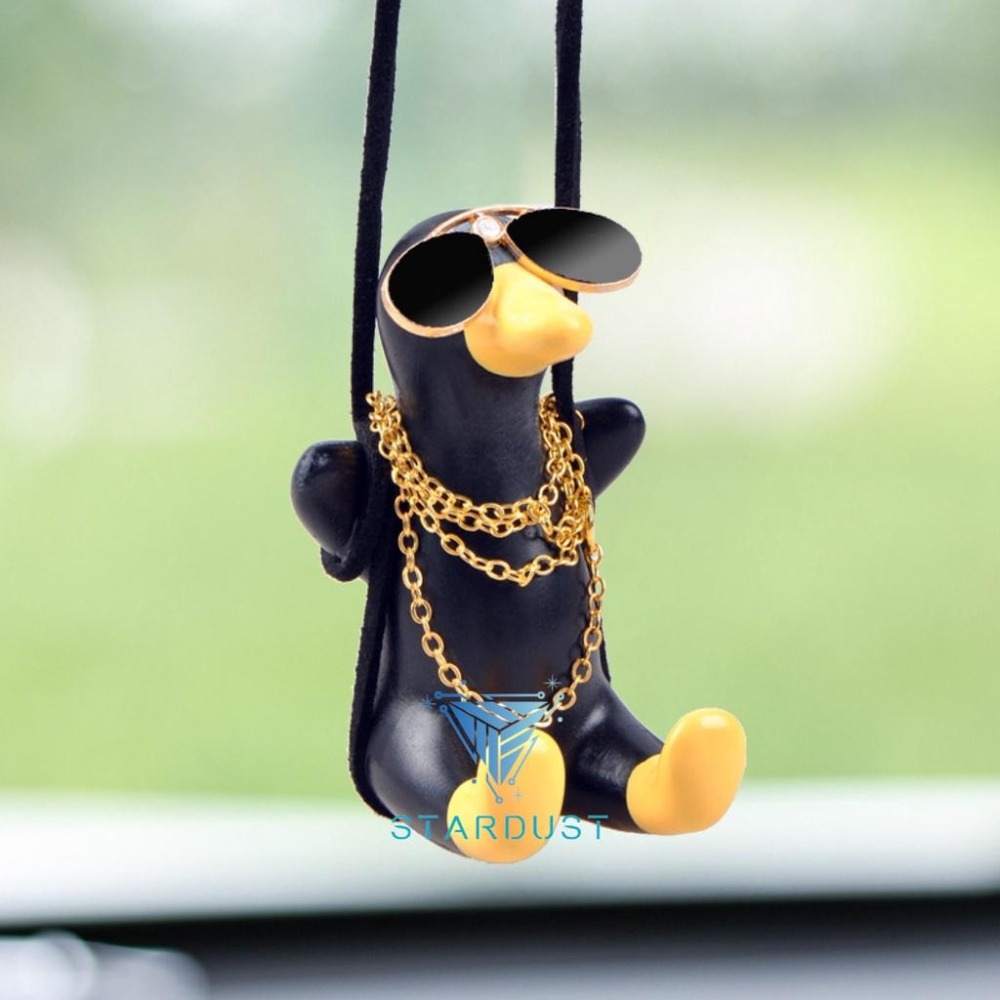 【台灣現貨】鞦韆鴨 可愛加油鴨 車載鞦韆鴨 車內後視鏡吊飾 汽車 吊飾 盪鞦韆鴨 車內吊飾 汽車掛飾 鴨子-細節圖7