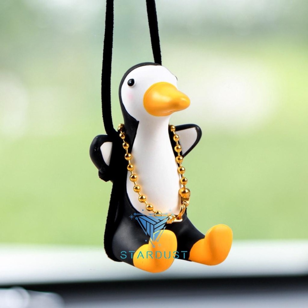 【台灣現貨】鞦韆鴨 可愛加油鴨 車載鞦韆鴨 車內後視鏡吊飾 汽車 吊飾 盪鞦韆鴨 車內吊飾 汽車掛飾 鴨子-細節圖9