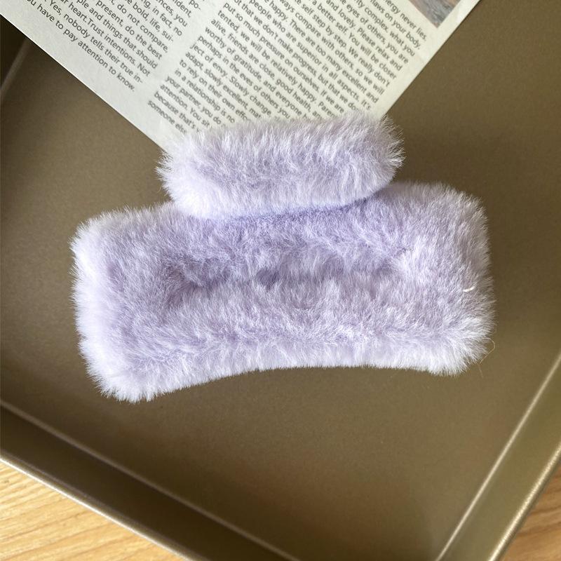 方形毛絨抓夾 毛絨夾 毛絨抓夾 方形絨毛大抓夾 毛絨髮夾  絨毛抓夾 鯊魚夾 髮夾 夾頭髮-細節圖5