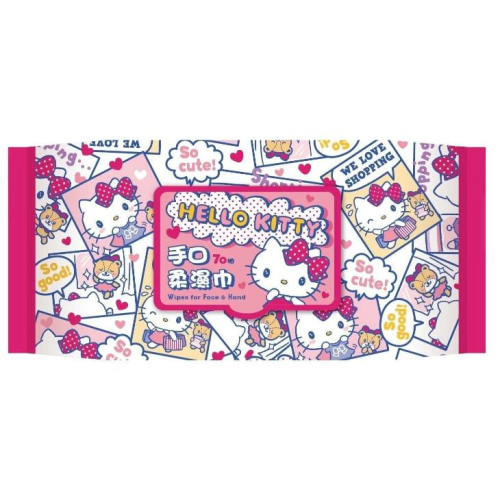 【正版授權】三麗鷗 Hello Kitty 手口柔濕巾 濕紙巾 70抽 加蓋溼紙巾 含蓋濕紙巾 KT 濕巾 溼紙巾