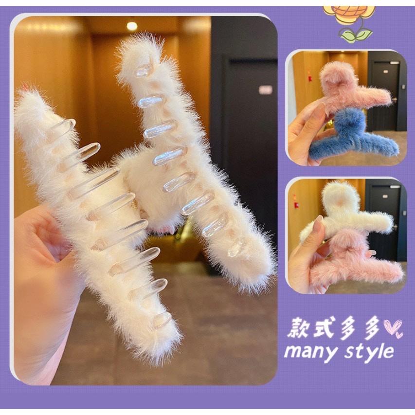 毛絨髮夾 髮夾 鯊魚夾 抓夾 毛絨鯊魚夾 可愛髮夾 造型髮夾 毛絨夾 多色可選-細節圖6