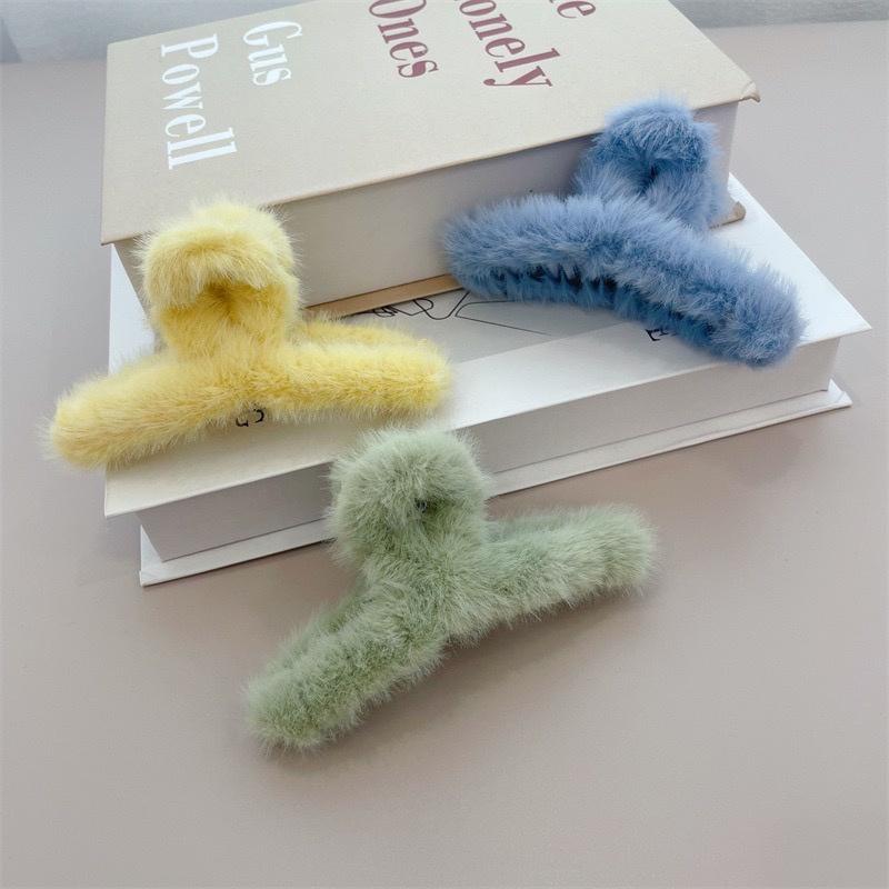 毛絨髮夾 髮夾 鯊魚夾 抓夾 毛絨鯊魚夾 可愛髮夾 造型髮夾 毛絨夾 多色可選-細節圖8