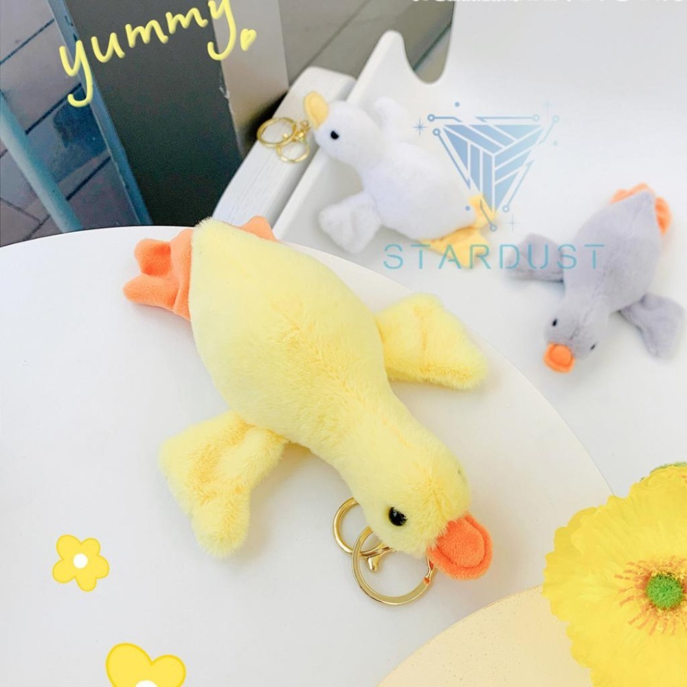 白鵝 鵝 抱抱鵝 小鵝 鵝鵝 趴趴鵝 學生鵝 趴鵝 黃鵝 軟fu毛絨吊飾 鑰匙圈 掛飾 鑰匙扣 玩偶 可愛萌-細節圖6