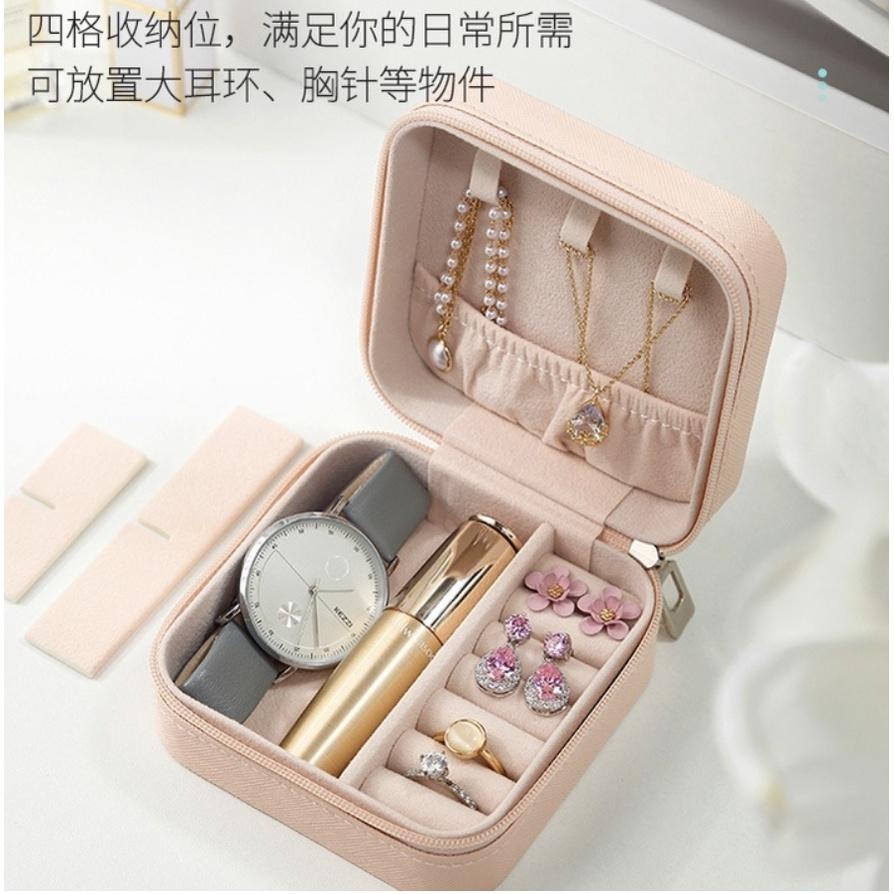 便攜式飾品收納盒 旅行首飾收納盒 迷你飾品包 耳釘耳環項鏈飾品首飾收納盒 首飾盒 質感絨布珠寶首飾收納-細節圖3