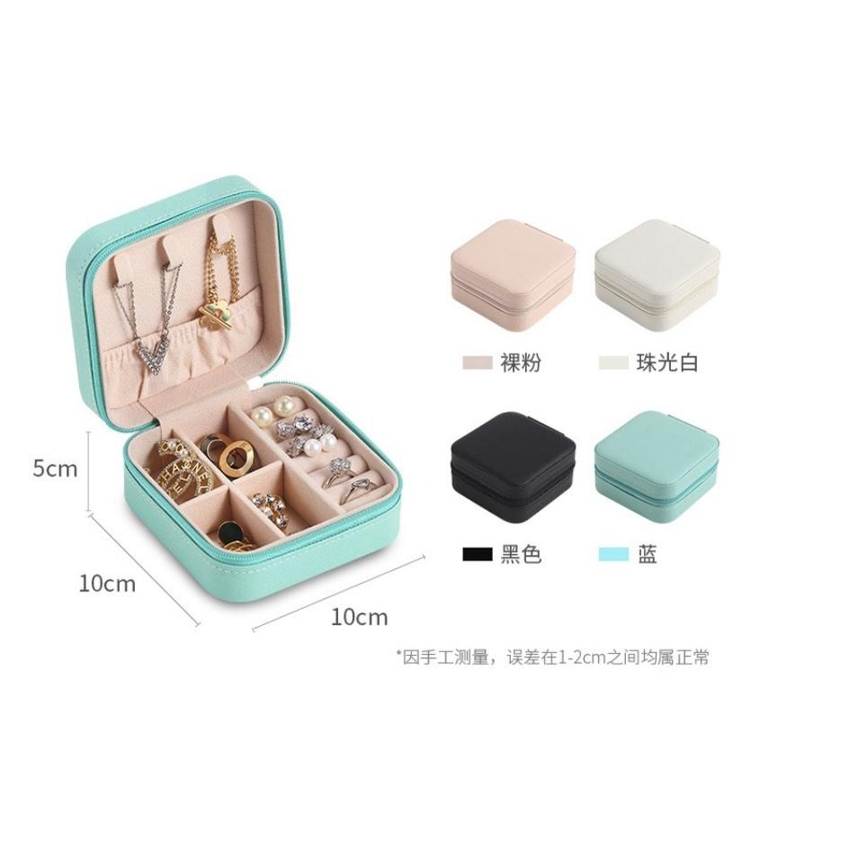 便攜式飾品收納盒 旅行首飾收納盒 迷你飾品包 耳釘耳環項鏈飾品首飾收納盒 首飾盒 質感絨布珠寶首飾收納-細節圖4