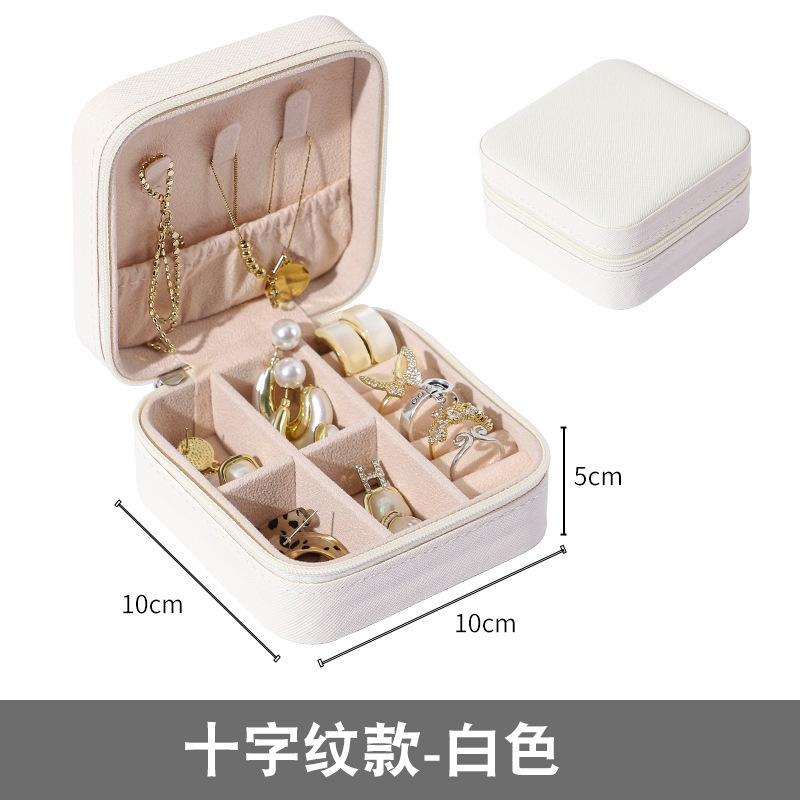 便攜式飾品收納盒 旅行首飾收納盒 迷你飾品包 耳釘耳環項鏈飾品首飾收納盒 首飾盒 質感絨布珠寶首飾收納-細節圖5