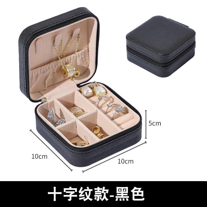 便攜式飾品收納盒 旅行首飾收納盒 迷你飾品包 耳釘耳環項鏈飾品首飾收納盒 首飾盒 質感絨布珠寶首飾收納-細節圖7