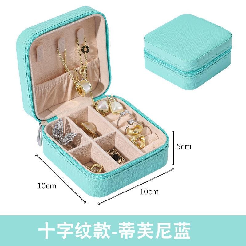 便攜式飾品收納盒 旅行首飾收納盒 迷你飾品包 耳釘耳環項鏈飾品首飾收納盒 首飾盒 質感絨布珠寶首飾收納-細節圖8