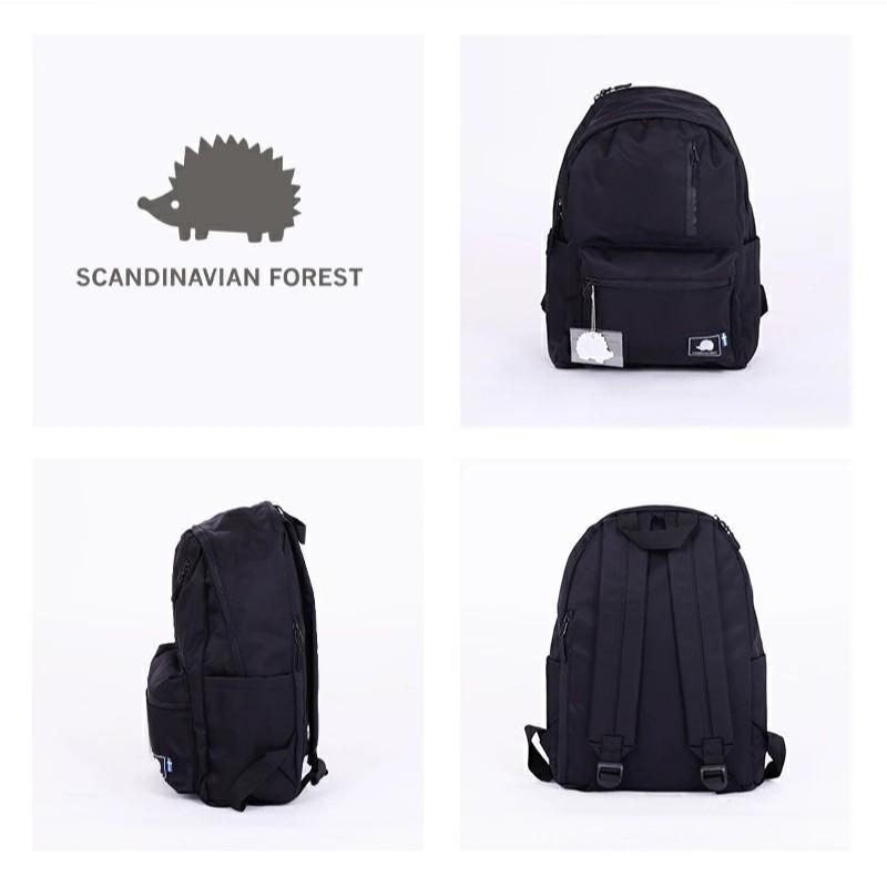 現貨+預購 北歐刺蝟 SCANDINAVIAN FOREST 品牌 後背包 全新 日本代購 黑色 學生-細節圖3