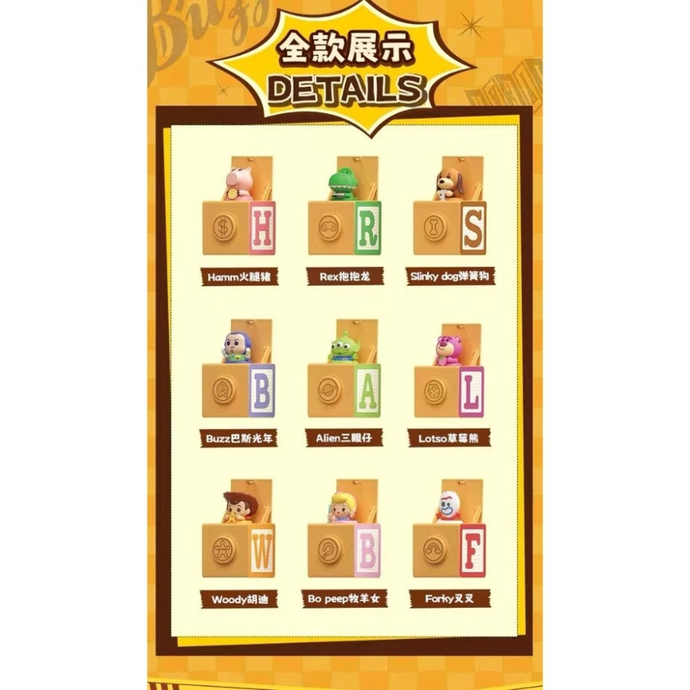 玩具總動員 crazy按按解壓掛件 胡迪 彈簧狗 三眼怪 按鍵 鍵盤 盲盒 盒玩-細節圖4